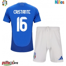 Camiseta Italia Bryan Cristante #16 Primera Equipación para niños Eurocopa 2024 manga corta (+ pantalones cortos)